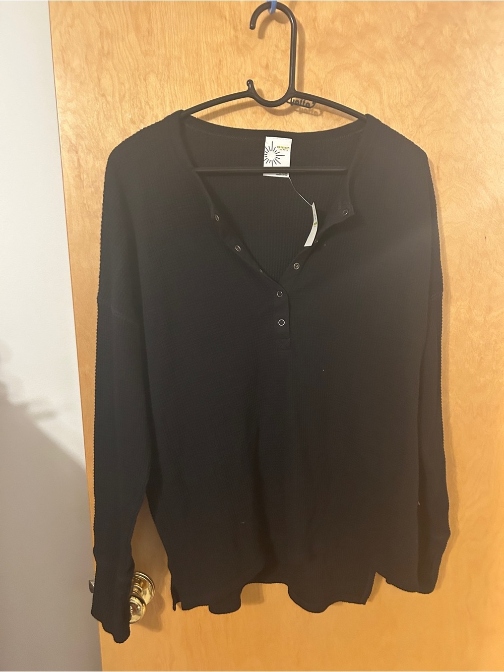 Offline By Aerie Waffle Henley T-Shirt nwt